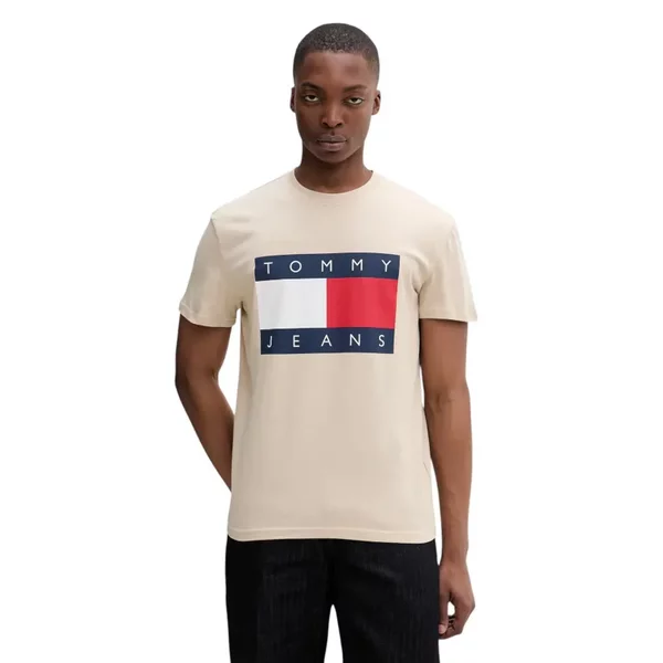 Tommy Hilfiger Jeans 519933 Herren T-Shirt Beige, GrößE Xs-image
