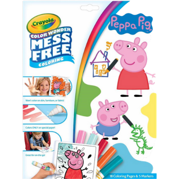 Crayola Gurli Gris Colour Wonder Mess Free Målarbok - 23 delar