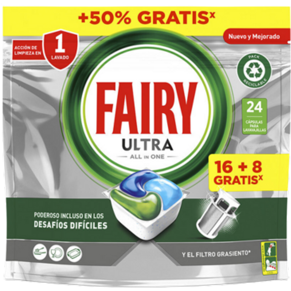 Fairy All in 1 Ultra Plus Dishwashing Tabs - 24 st