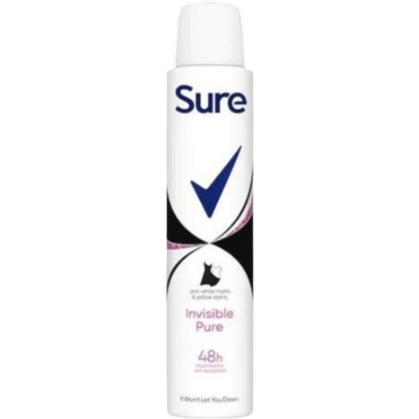 Sure Women Invisible Pure Anti-Perspirant Deodorant Spray - 200 ml