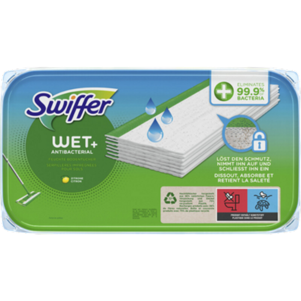 Swiffer Wet+ Antibakteriella golvmoppdukar - 10 st