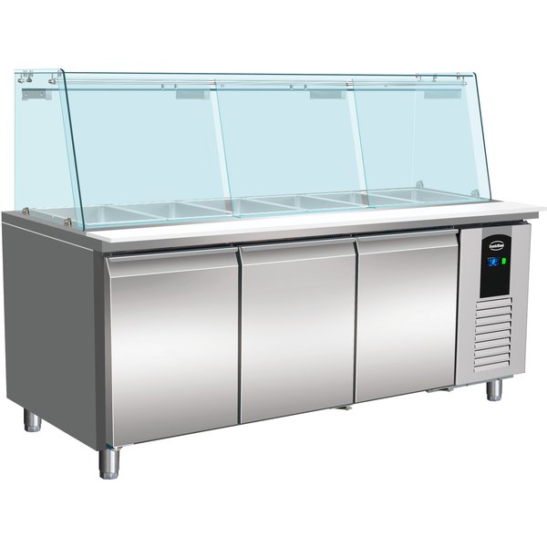 CombiSteel Saladette 3 Door with Glass Cover 5x1/1 GN