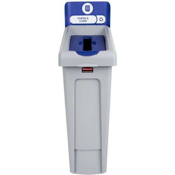 Rubbermaid Slim Jim Paper & Card Recycling Station Blue 87Ltr
