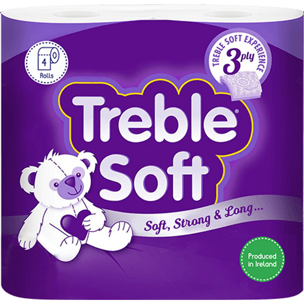 Treble Soft Household Toilet Roll 3ply 166 Sheets