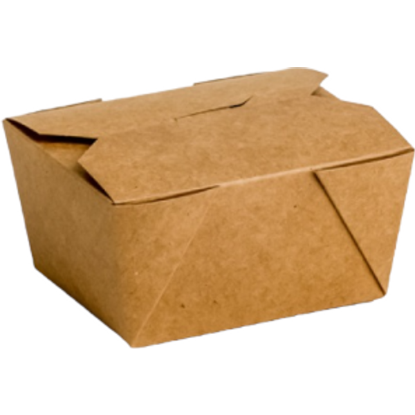 No.1 Kraft Biobox Containers (26oz) (109x88x65mm) (HxLxD) (9x50's)