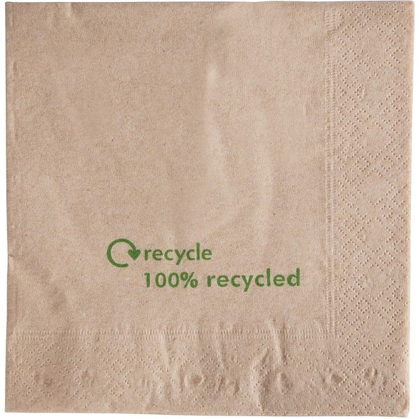 Swantex Recycled Lunch Napkin Kraft 33x33cm 2ply 1/4 Fold (Pack of 2000)