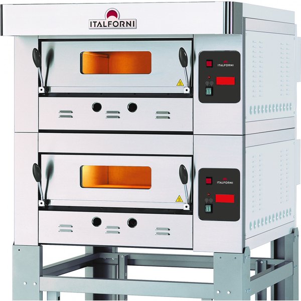 Italforni EGA-2 Heavy duty twin deck gas pizza oven - 8 x 12" Pizzas