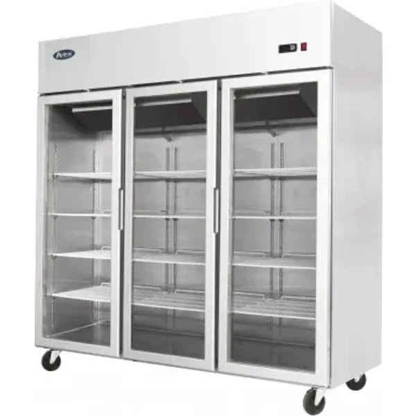 Atosa YCF9403GR Slimline Triple Glass Door Upright Fridge 1390ltrs
