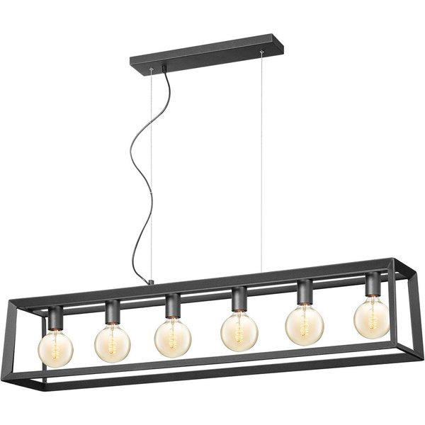 Home sweet home hanglamp Dito recht 6L - zwart