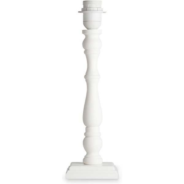 Moderne tafellamp voet Woodi voor lampenkap - Wit - 12/12/38cm - gemaakt van Bamboe - geschikt voor E27 LED lichtbron - voor lampenkap met doorsnede