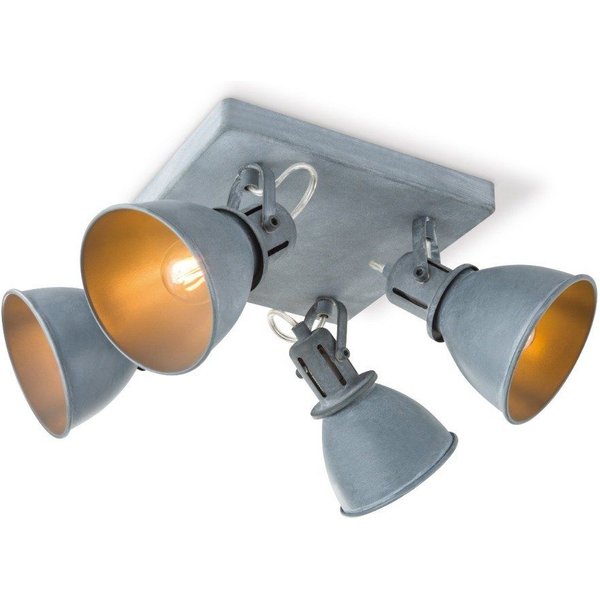 Home sweet home LED opbouwspot Fama 4L 23 cm - grijs betonlook