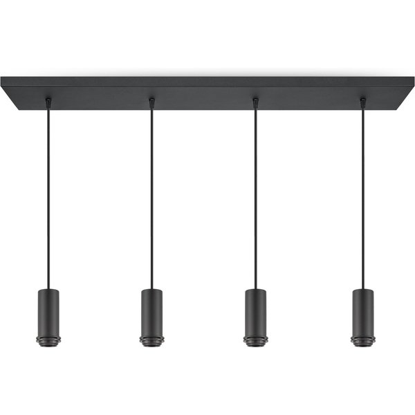Moderne verlichtingspendel Pendel Xxl voor lampenkap - Zwart - 98/25/137.5cm - 4 lichts hanglamp gemaakt van Metaal - geschikt voor E27 LED lichtbron - voor lampenkap met doorsnede max.25cm