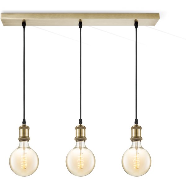 Home sweet home hanglamp Vintage brons 3L Beam Spiral g125 - amber