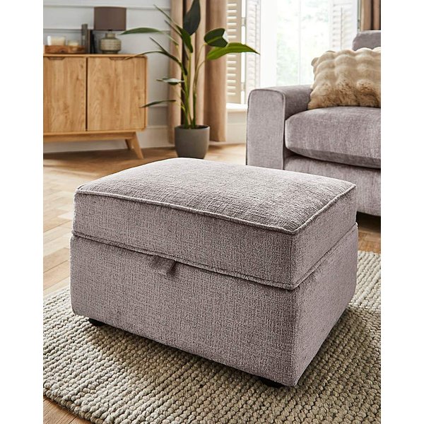 Hunter Chenille Storage Footstool