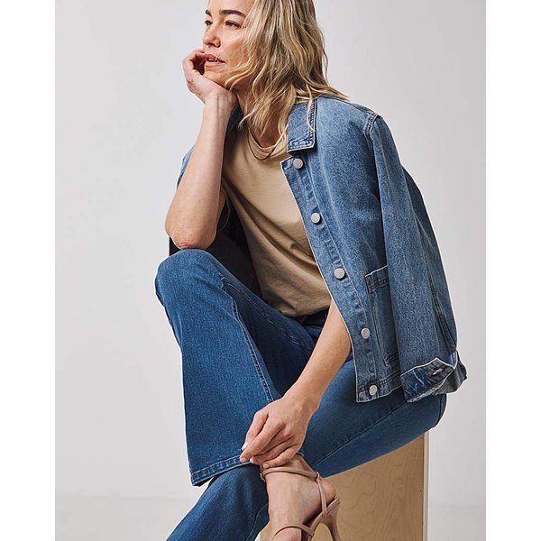 High Waist Super Soft Bootcut Jean MID Blue - JD Williams - Size: 10L