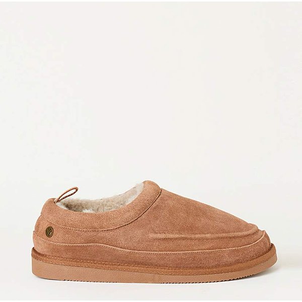 FatFace Lewis Suede Mule Slippers - Tan Brown