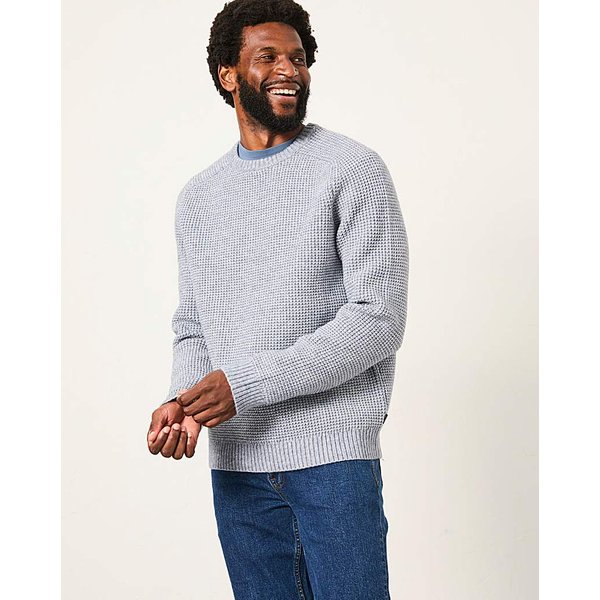 FatFace Bourton Knitted Jumper Light Blue - FatFace - Size: XL