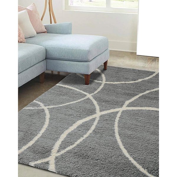 Snug Shaggy Circles Cosy Rug Grey - Homemaker - Size: 120X170