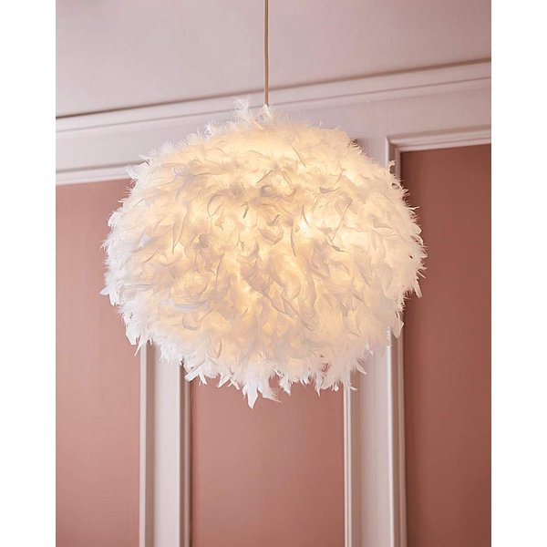 Feather Easy Fit Pendant Shade White - Searchlight
