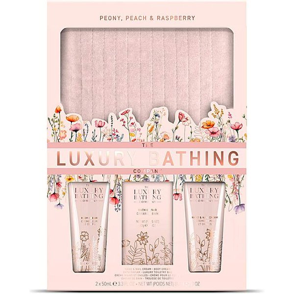 Velvet Pouch Set -Peony, Peach,Raspberry - The Luxury Bathing Company