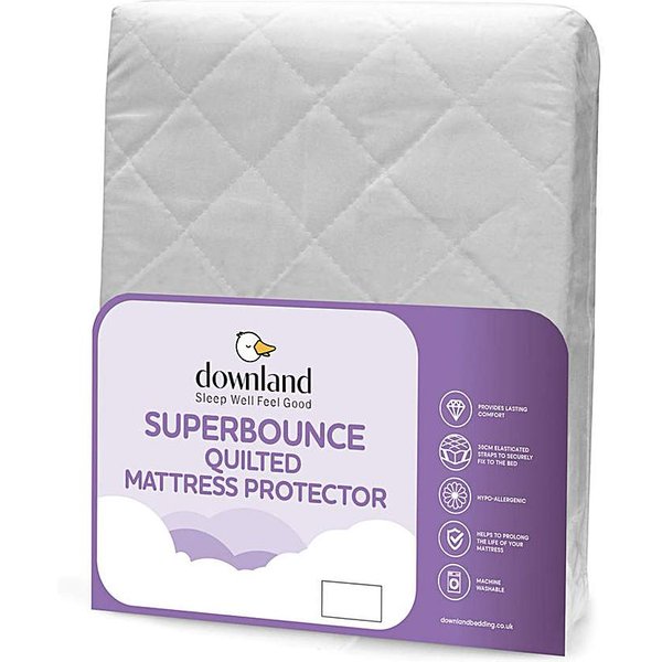 Downland Superbounce Mattress Protector White - Downland - Size: SINGLE