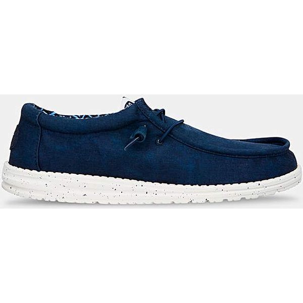 HEY DUDE Men's Wally Stretch Canvas Navy | Size: 9