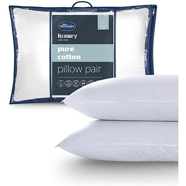 Silentnight Pure Cotton Pillow Pair White - Silentnight - Size: PAIR