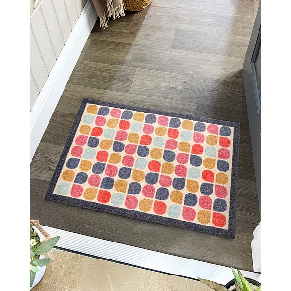 My Mat Indoor My Retro Clover Doormat Multi - My Mat - Size: 50X75