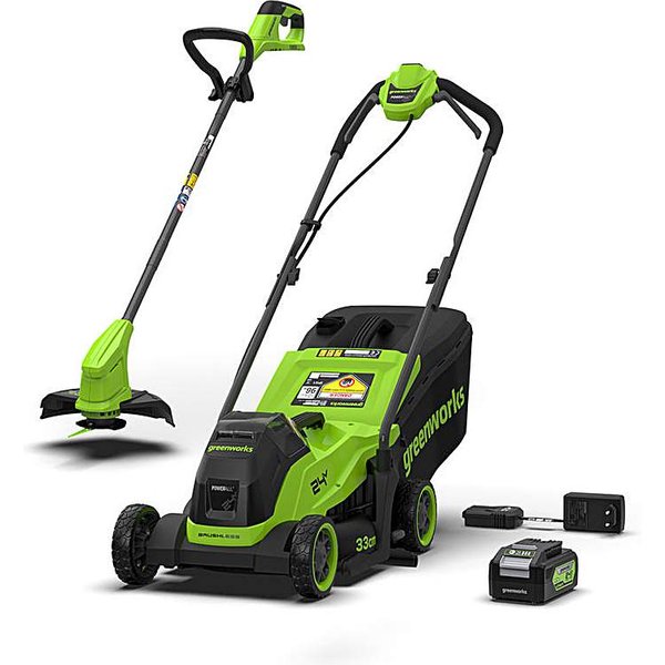 Greenworks 24V Lawnmower & Line Trimmer