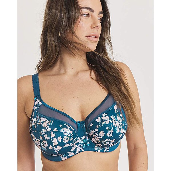 Goddess Kayla Full Cup Bra Teal Teal Blossm - Goddess - Size: 40DD