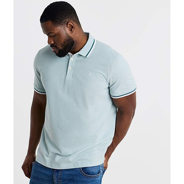 Jack & Jones Paulos Tipped Polo Teal - JACK & JONES - Size: L(47)