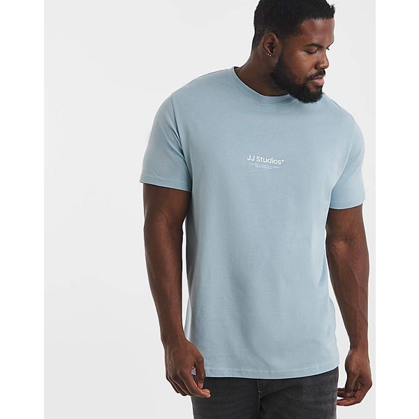 Jack & Jones Soho Logo T-Shirt Blue - JACK & JONES - Size: M(44)
