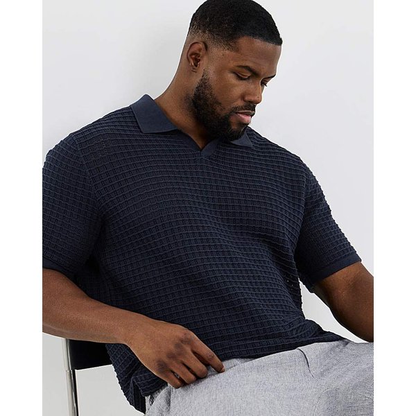 Jack & Jones Nantucket Knitted Polo Navy - JACK & JONES - Size: M(44)