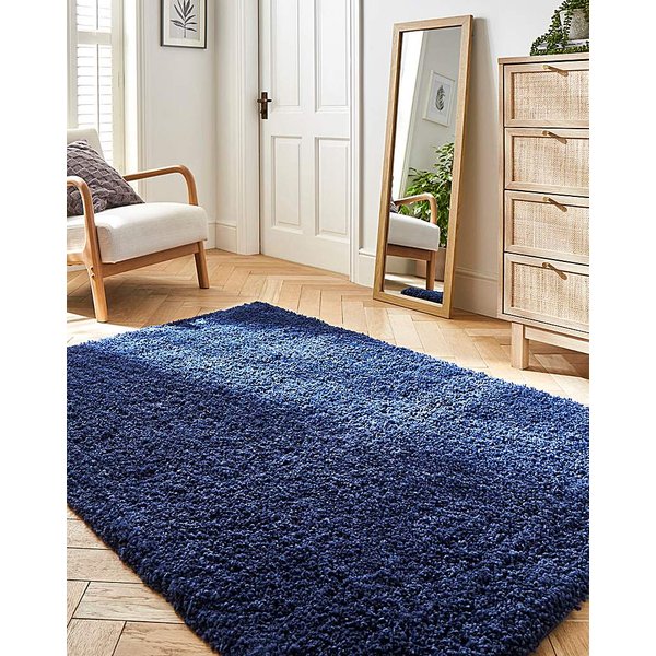 Jazz Shaggy Cosy Rug Navy - Homemaker - Size: 200X290