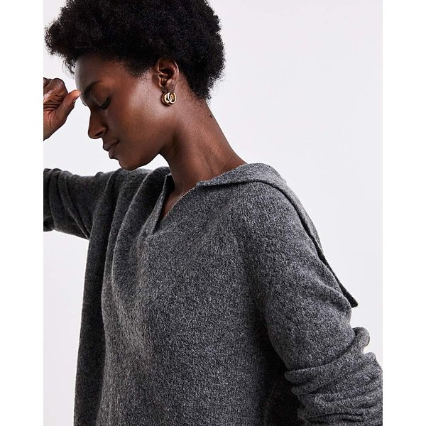 Sponge Open Collar Jumper Charcoal - JD Williams - Size: 32/34