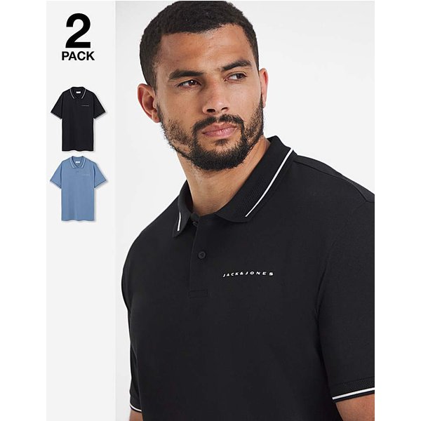 Jack & Jones Fusion Pique 2 Pack Polo Shirts