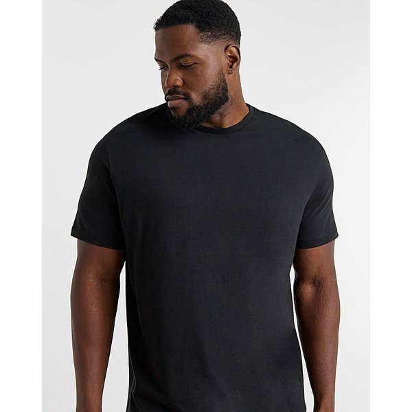 Jack & Jones Noa Curved Hem T-Shirt Black - JACK & JONES - Size: L(47)