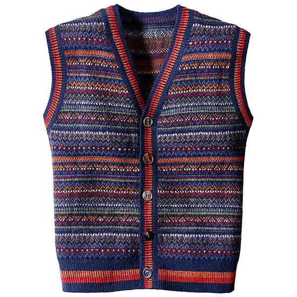 Joe Browns Fabulous Fairisle Waistcoat in Navy