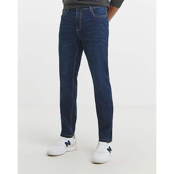 Tapered Stretch Jeans Darkwash Dark Wash - Jacamo - Size: 36L