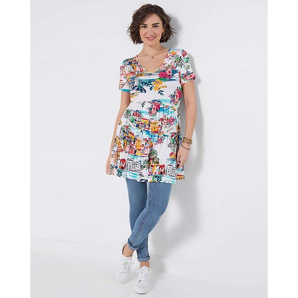 Sunny Scenic Jersey Tunic Top Multi - Joe Browns - Size: 10