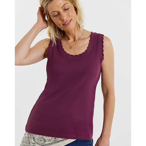 Scallop Edge Vest Berry - JD Williams - Size: 8