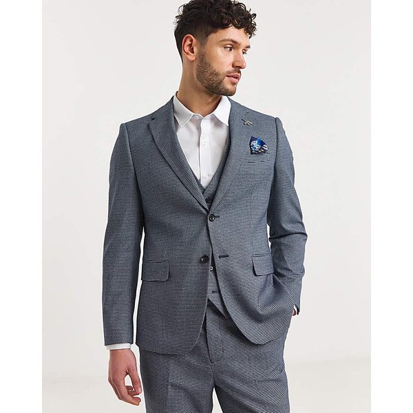 Lewis Blue Puppytooth Suit Jacket