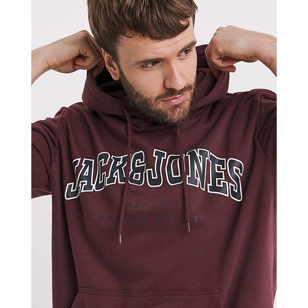 Jack & Jones Caleb Varsity Hoodie RED - JACK & JONES - Size: 1XL(50)