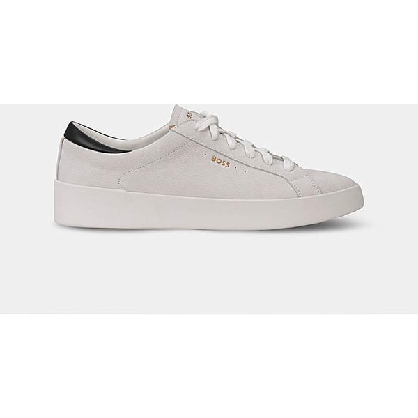 BOSS Belwar Leather Trainers White - BOSS - Size: 7
