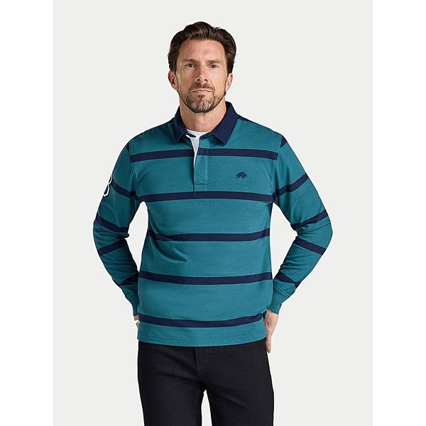 Raging Bull Two Colou Stripe Rugby Shirt