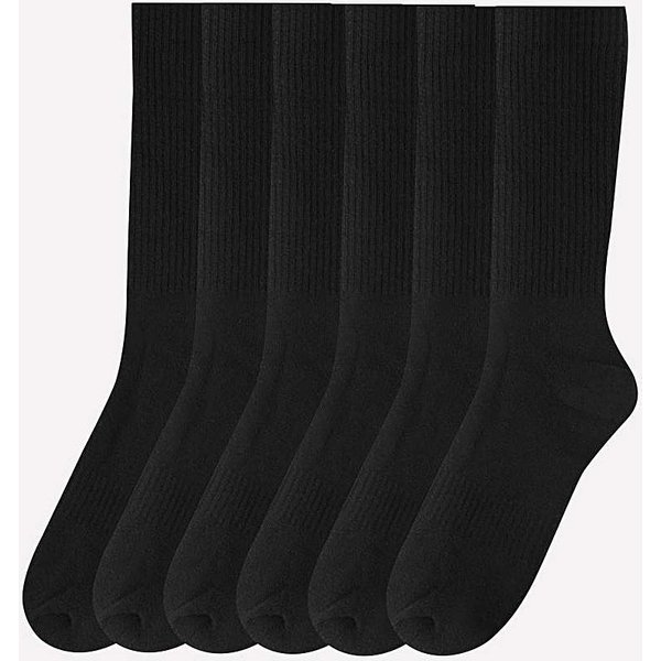 Keep Fresh 6 Pack Sports Socks Black - Jacamo - Size: 12-16