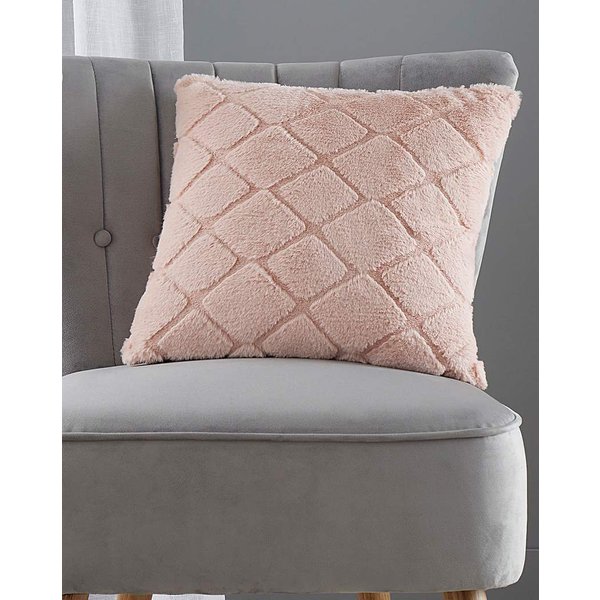 Cosy Diamond Cushion Blush - Catherine Lansfield - Size: 43X43