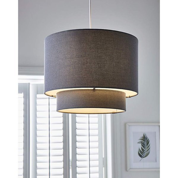 Two Tier Shade 30cm Grey - Searchlight