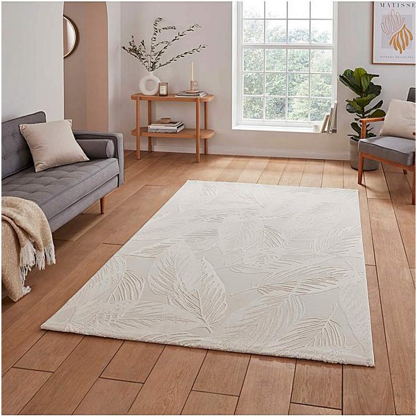 Think Rugs Flores Botanical Rug Cream - Think Rugs - Size: 160X230