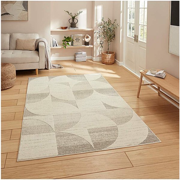Think Rugs Elio Modern Geometric Rug Beige - Think Rugs - Size: 160X230